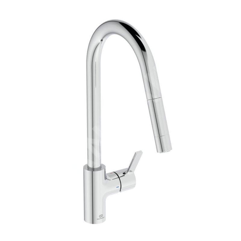 Ideal Standard Gusto - Mitigeur d'évier avec douchette extractible, chrome BD416AA