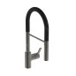 Ideal Standard Gusto - Mitigeur d'évier avec bras flexible et douchette, gris magnétique/noir BD417A5