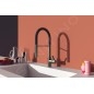 Ideal Standard Gusto - Mitigeur d'évier avec bras flexible et douchette, gris magnétique/noir BD417A5