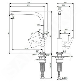 Ideal Standard Gusto - Mitigeur d’évier, chrome BD418AA