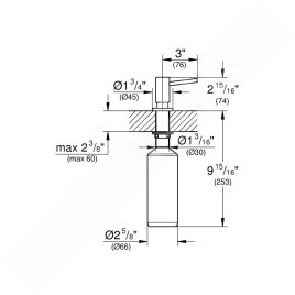 Grohe Cosmopolitan - Distributeur de savon, 500 ml, Hard Graphite brossé 40535AL0