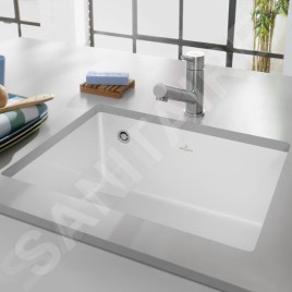 Villeroy & Boch Subway 60 - Évier en céramique 55x44 cm, CeramicPlus, Stone White 331001RW