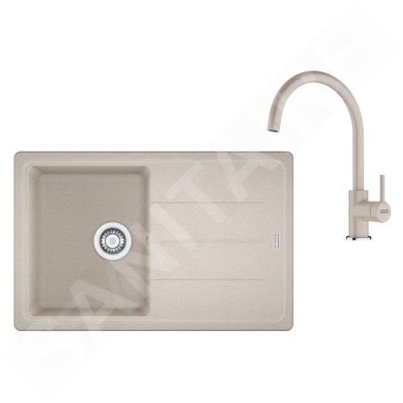 Franke Colonnes - Set de cuisine G279SA, évier en fragranit BFG 611-78 + robinet FC 6018.082, sahara 114.0700.808