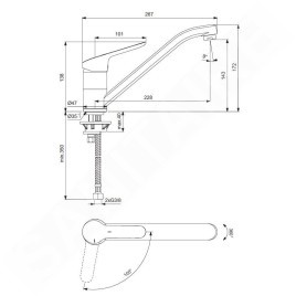 Ideal Standard CeraFlex - Mitigeur de lavabo, BlueStart, chrome BC129AA