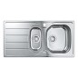 Grohe Éviers - Évier K200 avec garniture de vidage automatique, 965x500 mm, inox brossé 31564SD1