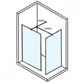 Polysan Modular Shower - Support à MS perpendiculaire, 1200 mm, chrome MSBR1