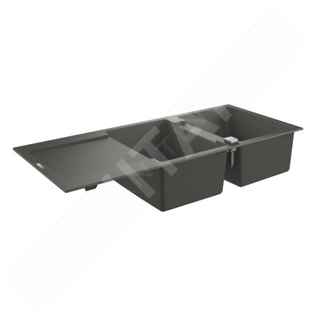 Grohe Éviers - Évier composite K500 avec garniture de vidage automatique, 1160x500 mm, noir granite 31647AP0