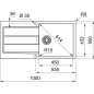 Franke Colonnes - Ensemble T78, évier en Tectonite S2D 611-100 et robinetterie FP 9000.099, noir/graphite 143.0616.934