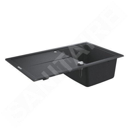 Grohe Éviers - Évier composite K400 avec garniture de vidage automatique, 860x500 mm, noir granite 31640AP0