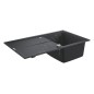 Grohe Éviers - Évier composite K400 avec garniture de vidage automatique, 860x500 mm, noir granite 31640AP0