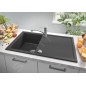 Grohe Éviers - Évier composite K400 avec garniture de vidage automatique, 860x500 mm, noir granite 31640AP0