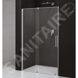 Polysan Rolls Line - Porte de douche coulissante 1200 x 2000 mm, aluminium poli/verre clair RL1215