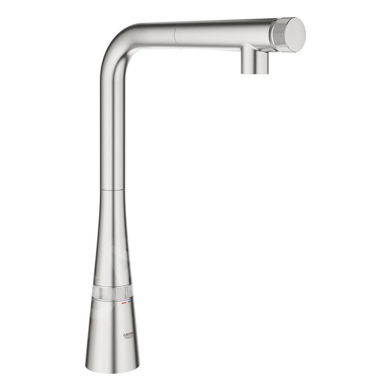 Grohe Zedra SmartControl - Mitigeur d'évier avec douchette extractible, SmartControl, supersteel 31593DC2