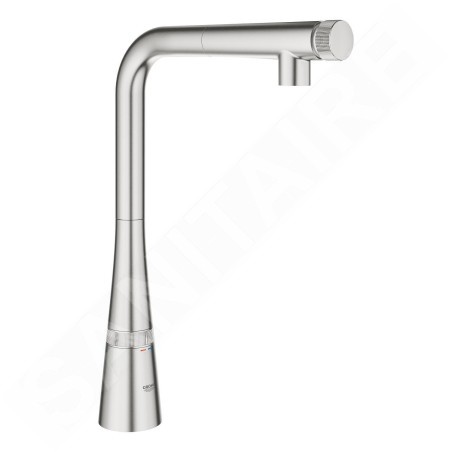 Grohe Zedra SmartControl - Mitigeur d'évier avec douchette extractible, SmartControl, supersteel 31593DC2
