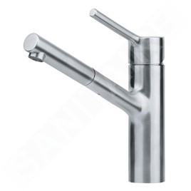 Franke Taros Neo - Mitigeur d’évier  FC 6384.501 avec douchette extractible, rabattable sous fenêtre, inox 115.0596.384