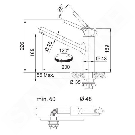 Franke Taros Neo - Mitigeur d’évier  FC 6384.501 avec douchette extractible, rabattable sous fenêtre, inox 115.0596.384