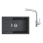 Franke Colonnes - Set de cuisine T116Č, évier en tectonite S2D 611-78 XL et robinet FP 3230.031, noir/chrome 143.0687.353 Franke Colonnes - Set de cuisine T116Č, évier en tectonite S2D 611-78 XL et robinet FP 3230.031, noir/chrome 143.0687.353