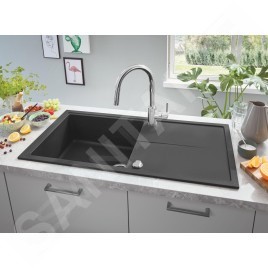 Grohe Éviers - Évier composite K400 avec garniture de vidage automatique, 1000x500 mm, noir granite 31641AP0