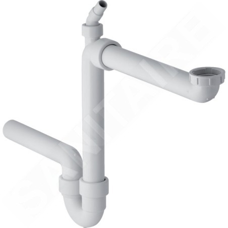 Geberit Accessoires - Siphon en tube pour éviers, encombrement réduit, sortie horizontale, d 40 mm 152.885.11.1