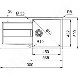 Franke Sirius 2.0 - Évier en tectonite S2D 611-100, 1000x500 mm, gris 143.0651.011