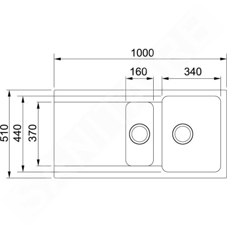 Franke Orion - Évier en tectonite OID 651, 1000x510 mm, blanc 114.0288.591