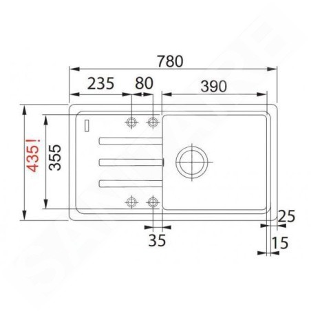 Franke Malta - Évier en fragranit BSG 611-78/39, 780x425 mm, huître 114.0494.784