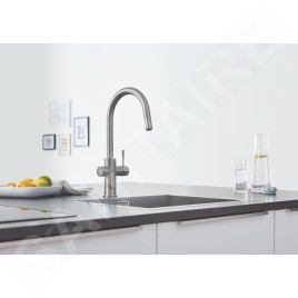 Grohe Blue Home - Mitigeur d’évier Connected, avec unité réfrigérante et filtration, supersteel 31541DC0