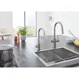 Grohe Blue Home - Mitigeur d’évier Connected, avec unité réfrigérante et filtration, supersteel 31541DC0