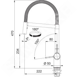 Franke Active - Mitigeur d'évier FN 3407.901, avec bras flexible, noir mat 115.0653.409