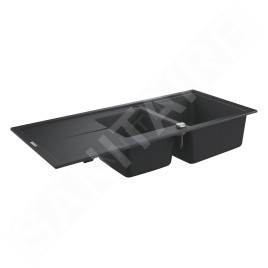 Grohe Éviers - Évier composite K400 avec garniture de vidage automatique, 1160x500 mm, noir granite 31643AP0