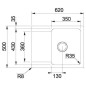 Franke Orion - Évier en tectonite OID 611-62, 620 x 500 mm, gris 114.0395.160 Franke Orion - Évier en tectonite OID 611-62, 620 x 500 mm, gris 114.0395.160
