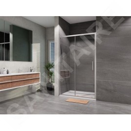 Lansanit IN Vati - Porte de douche coulissante 1200 mm, aluminium brillant / verre clair SR12-6-190-C
