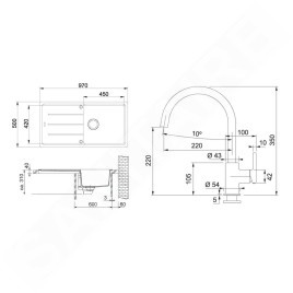 Franke Colonnes - Set de cuisine G280MČ, évier en fragranit BFG 611 + robinet FC 6018.901, noir mat 114.0700.811