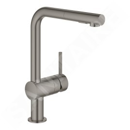 Grohe Minta - Mitigeur d'évier avec douchette extractible, Hard Graphite brossé 30274AL0