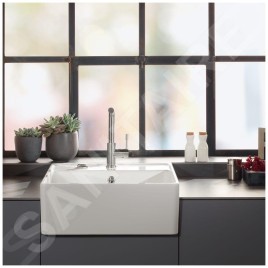 Villeroy & Boch Éviers - Évier en céramique 630x595 mm avec vidage, CeramicPlus, blanc alpin 632061R1