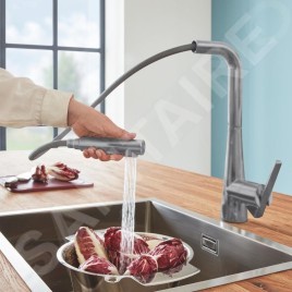 Grohe Zedra - Mitigeur d'évier avec douchette extractible, SmartControl, supersteel 32553DC2
