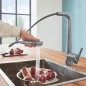 Grohe Zedra - Mitigeur d'évier avec douchette extractible, SmartControl, supersteel 32553DC2
