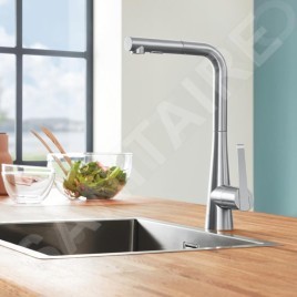 Grohe Zedra - Mitigeur d'évier avec douchette extractible, SmartControl, supersteel 32553DC2