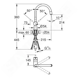 Grohe Minta - Mitigeur d’évier, chrome 3291800E