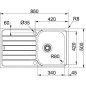 Franke Spark - Évier en inox SKX 611, 860x500 mm 101.0387.819