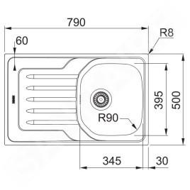 Franke Onda - Évier OLL 611-79, 790x500 mm, inox/structure tissée 101.0613.121
