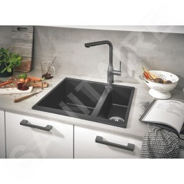 Grohe Éviers - Évier composite K500 avec garniture de vidage automatique, 555x460 mm, noir granite 31648AP0
