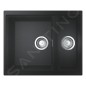 Grohe Éviers - Évier composite K500 avec garniture de vidage automatique, 555x460 mm, noir granite 31648AP0