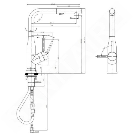 Villeroy & Boch Subway Style Shower - Mitigeur d'évier avec douchette extractible, inox 928500LC