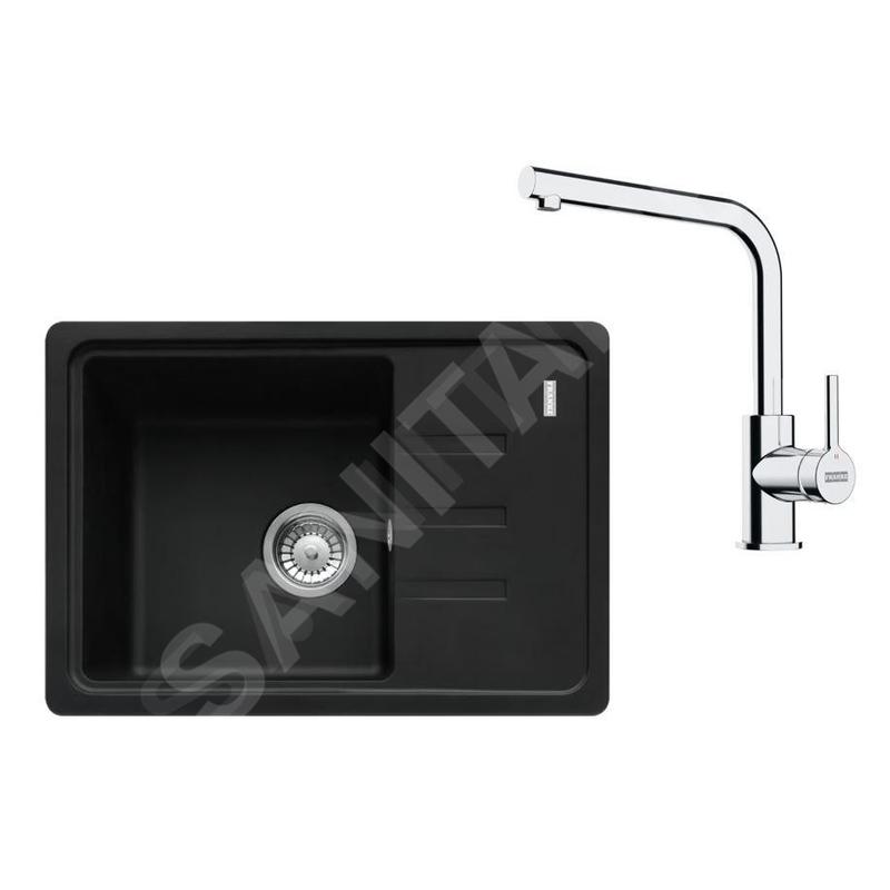 Franke Colonnes - Set de cuisine G266MČ, évier en fragranit BSG 611-62+ robinet FS 3230.031, noir mat/ chrome 114.0700.748 Franke Colonnes - Set de cuisine G266MČ, évier en fragranit BSG 611-62+ robinet FS 3230.031, noir mat/ chrome 114.0700.748