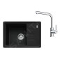 Franke Colonnes - Set de cuisine G266MČ, évier en fragranit BSG 611-62+ robinet FS 3230.031, noir mat/ chrome 114.0700.748 Franke Colonnes - Set de cuisine G266MČ, évier en fragranit BSG 611-62+ robinet FS 3230.031, noir mat/ chrome 114.0700.748