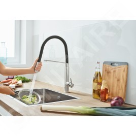 Grohe Feel - Mitigeur d'évier avec bec extractible, supersteel 31489DC0