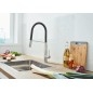 Grohe Feel - Mitigeur d'évier avec bec extractible, supersteel 31489DC0