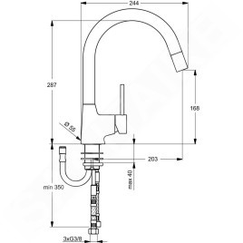 Ideal Standard Nora - Mitigeur d’évier avec douchette extractible, chrome B9330AA