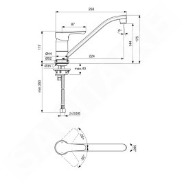 Ideal Standard Alpha - Mitigeur d'évier, BlueStart, chrome BC662AA